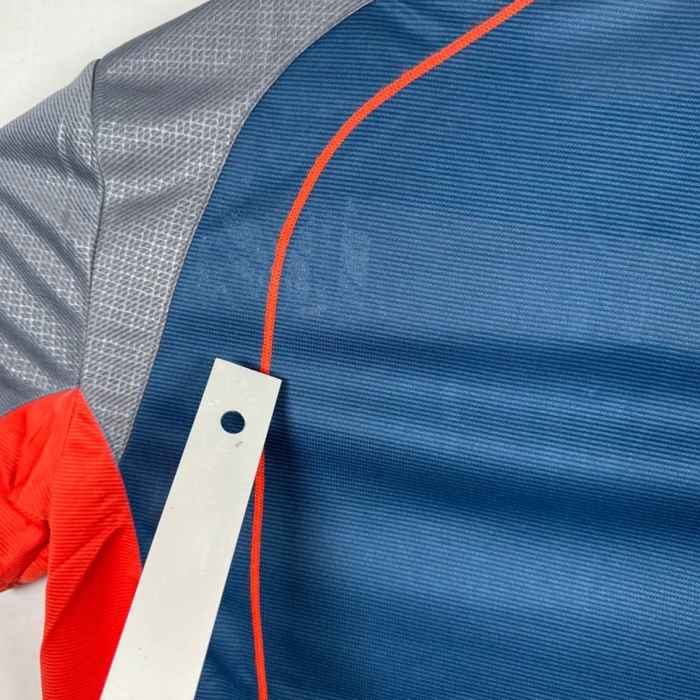 Autobahn Cycling Jersey Mens 105 Blue Orange Gray Colorblock Quarter Zip Shirt - Picture 7 of 12